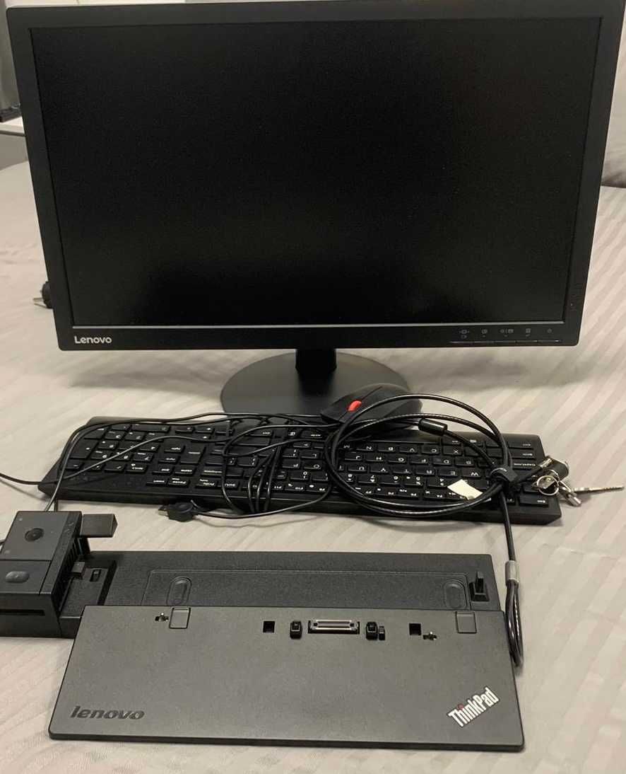 Lenovo docking station + monitor+mouse+ tastatura