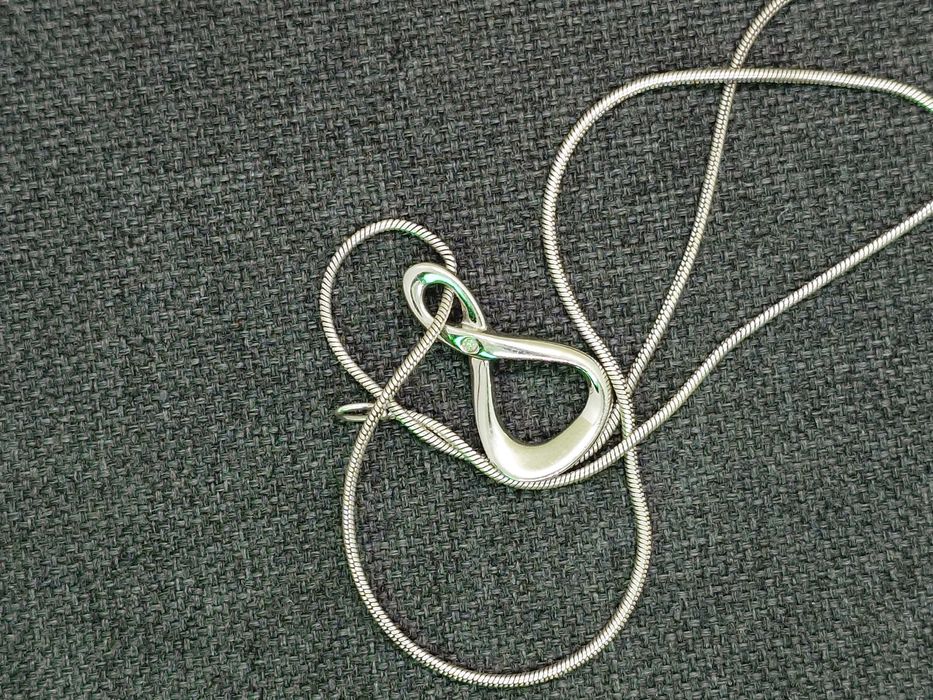 Pandantiv cu lanț din argint 925, accent diamant (RDIA) — lanț 40 cm