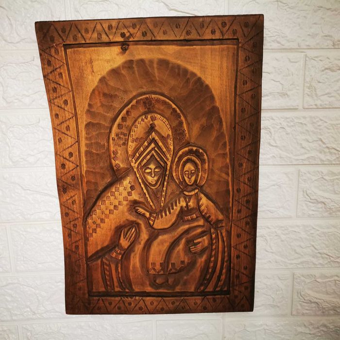 veche statueta catolica Fecioara Maria icoana statuie vintage