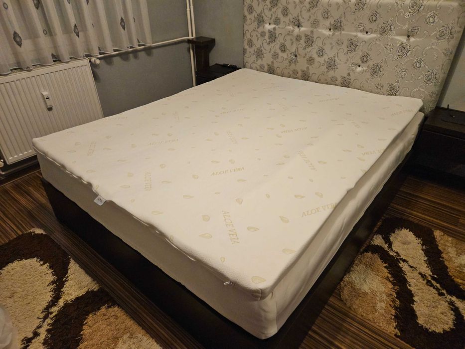 Topper Saltea  Best Sleep  cu Latex, 6 cm, Husa Tencel, Detasabila