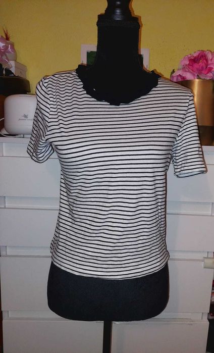 Bluza/tricou Zara cu dungute, office cu volanase TRANSPORT GRATUIT