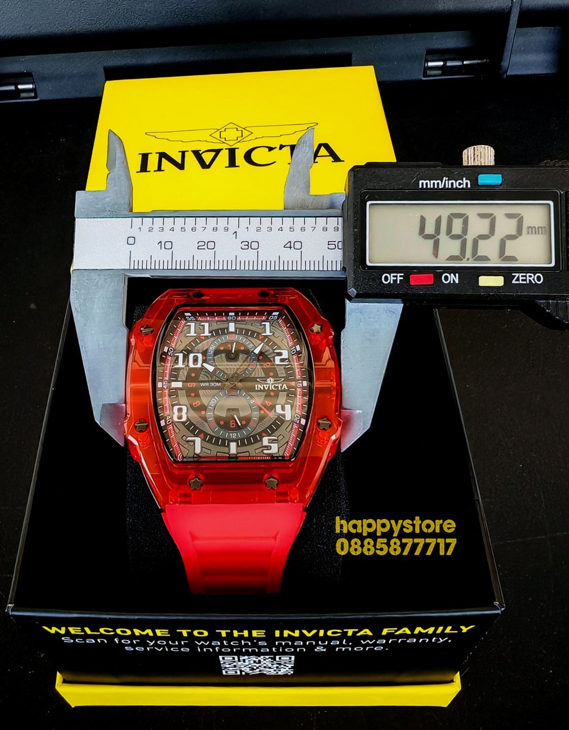 INVICTA Cyclone Red 49 mm, Инвикта нов ръчен часовник