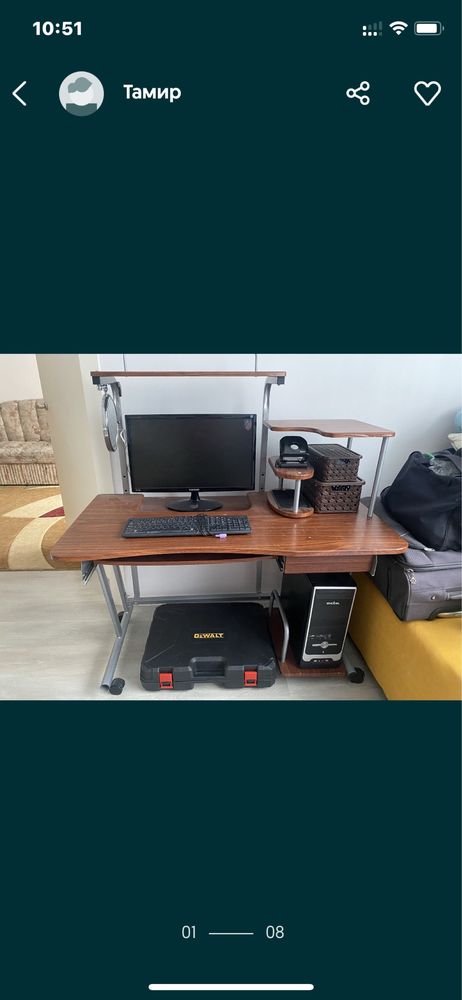 Продается компьютерный стол из дерева и металла СРОЧНО СЕГОДНЯ