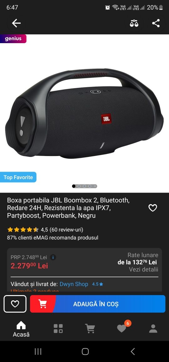 Boxa portabila jbl boombox 2 - garantie + cutie