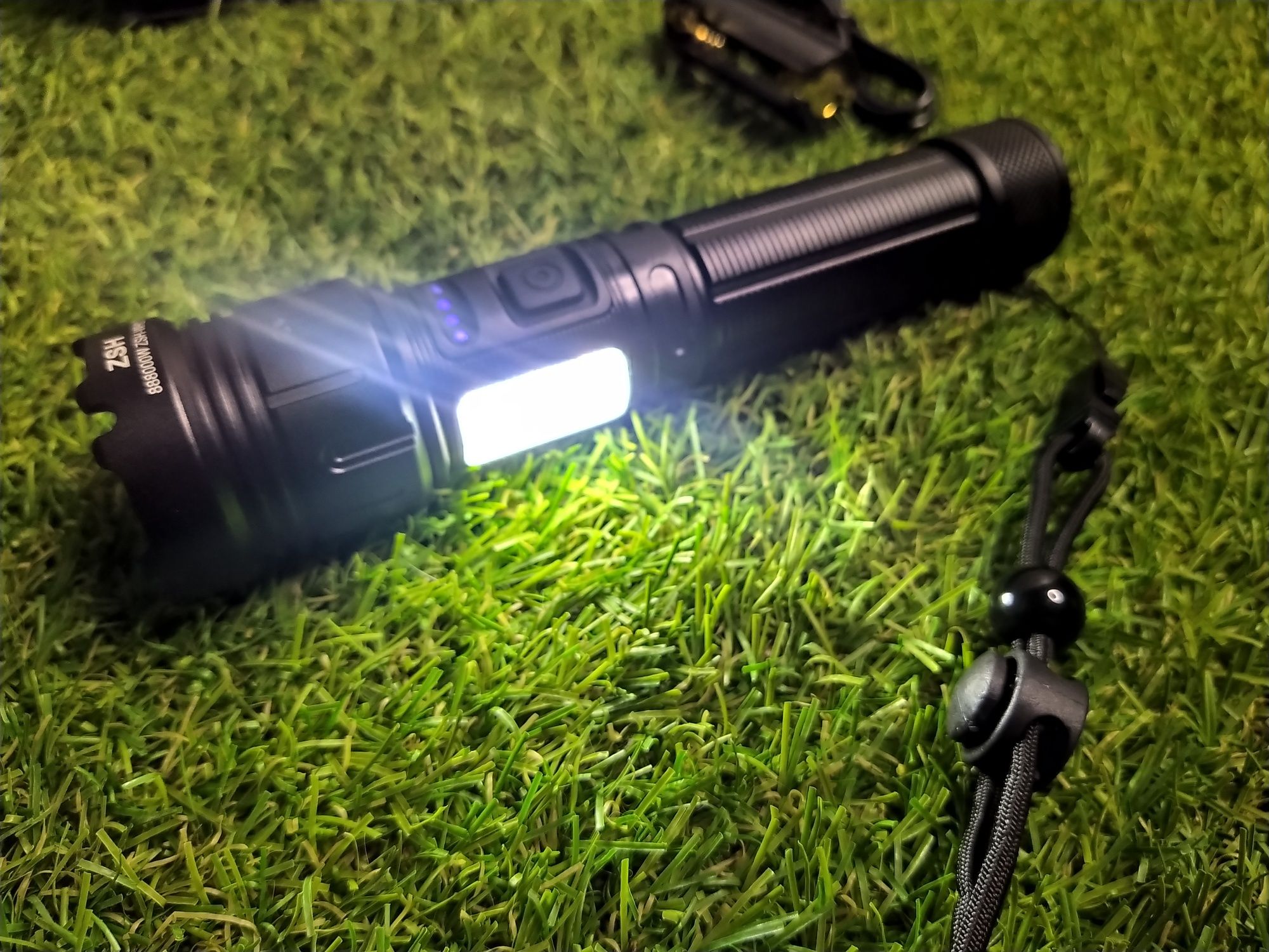 Lanterna cu led laser+led cob, lumină albă, zoom, magnet, 2023!