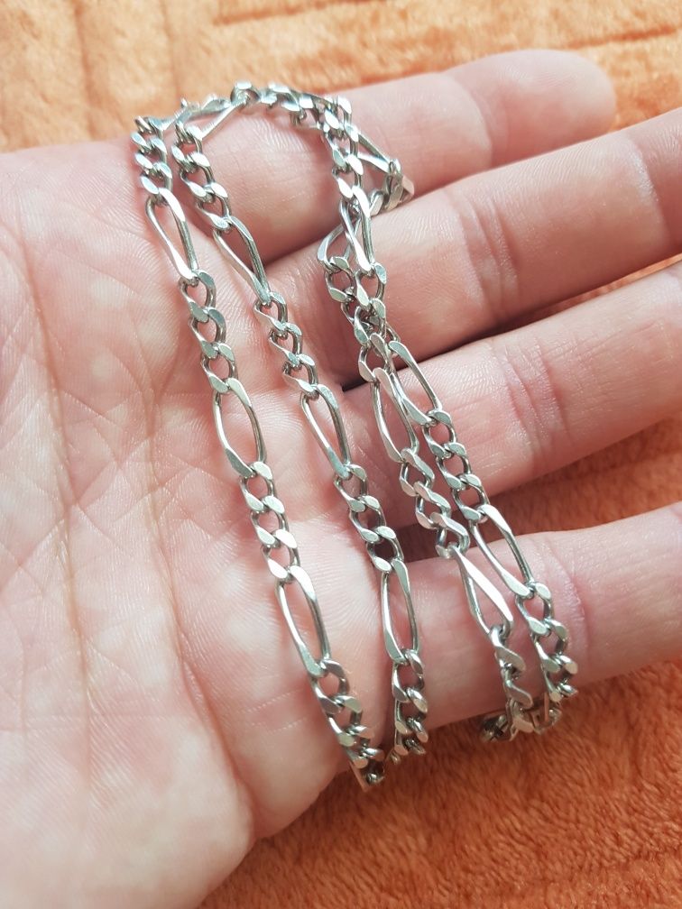 Lant argint 925 Italy,model cartier,3 zale cu una,stare perfectă