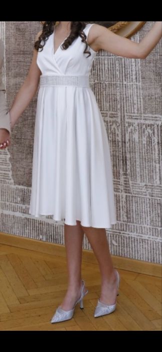 Rochie alba cununie/de zi/de seara