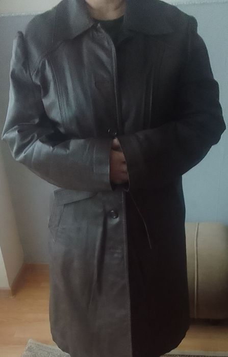 2+1 натуральная кожаная дубленка/плащ