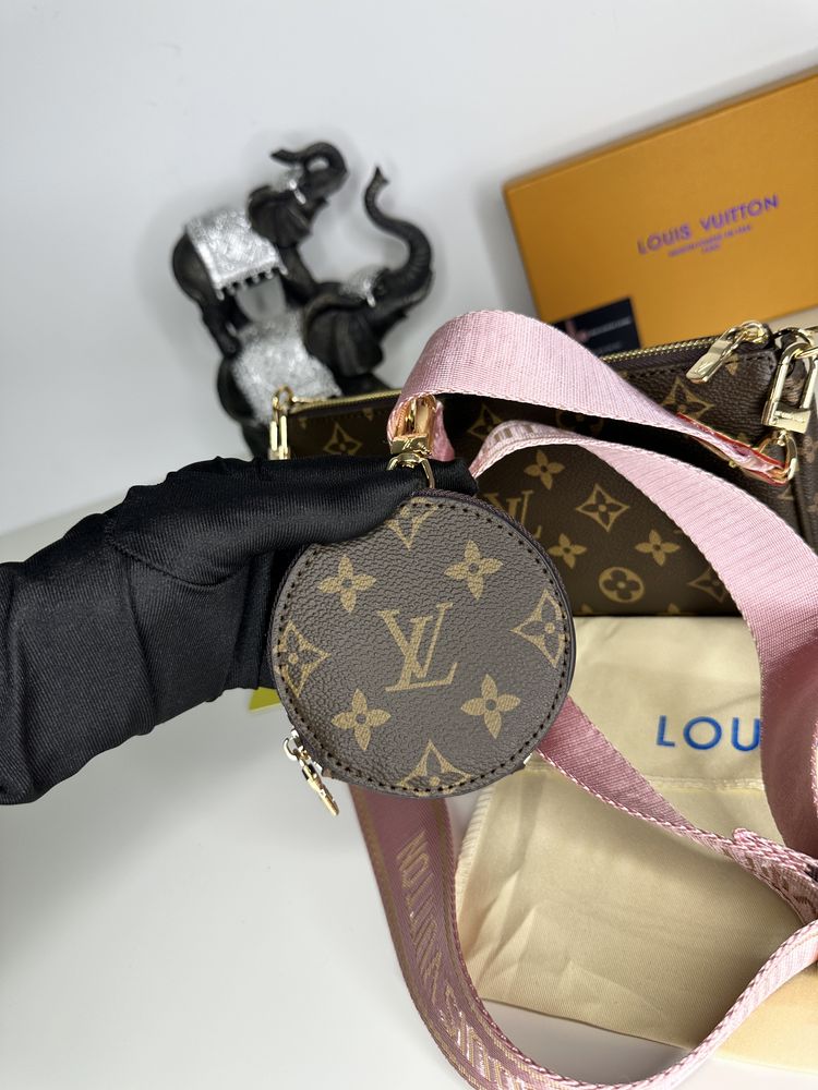 Geanta Louis Vuitton multi pochette 3 piese+cutie piele canvas 100%