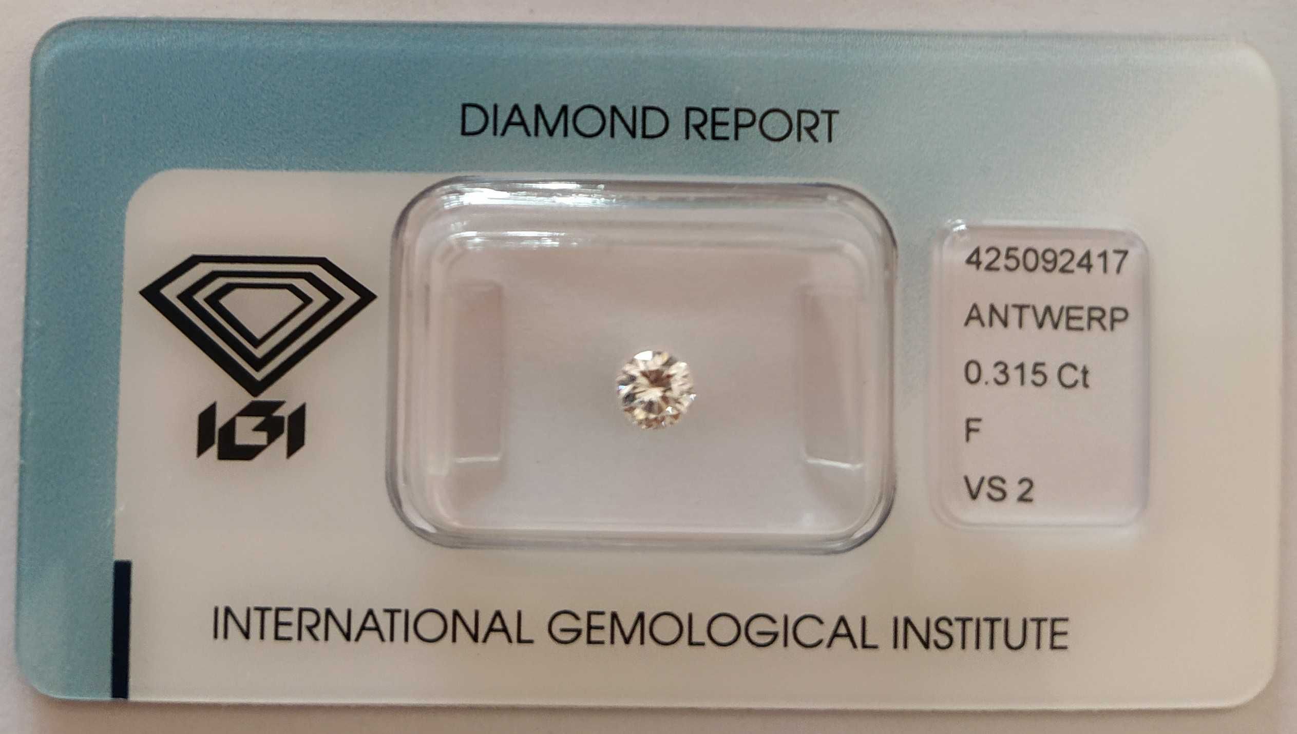 Диаманти брилянт - 0,347ct, J, S2/ 0,224 ct, E, S2/ 0,315 ct, F, VS 2