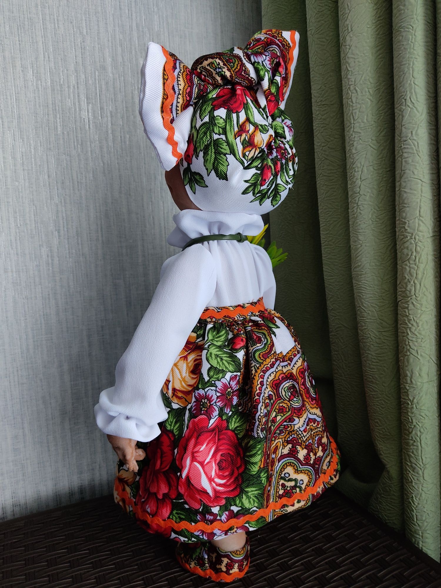 Текстильная кукла. Высота 45 см. Всё сшито и сделано вручную.
