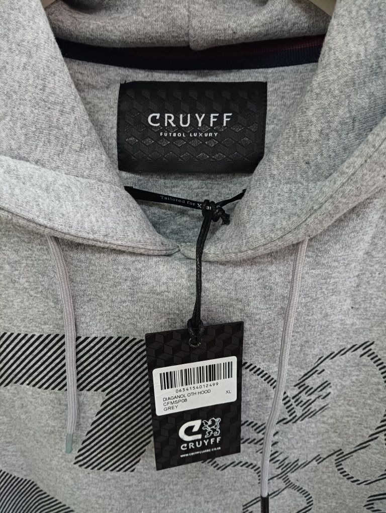 Оригинален суичър Cruyff Diagonal L , XL с качулка нов мъжки горнище