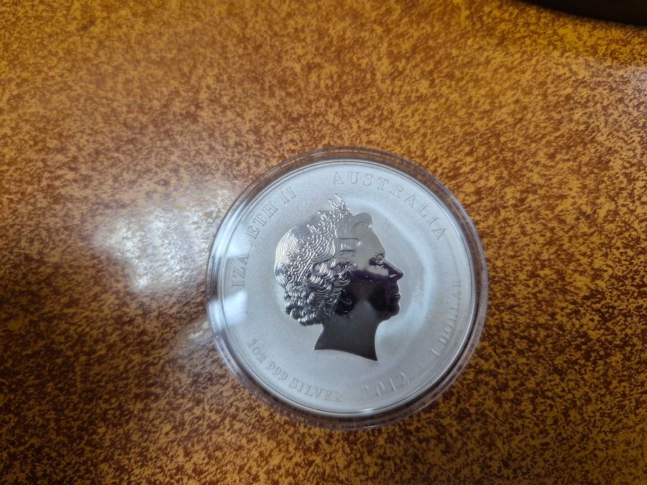 Лунар II 2012 Сребърен Дракон Позлатен с кутия и сертификат Gilded