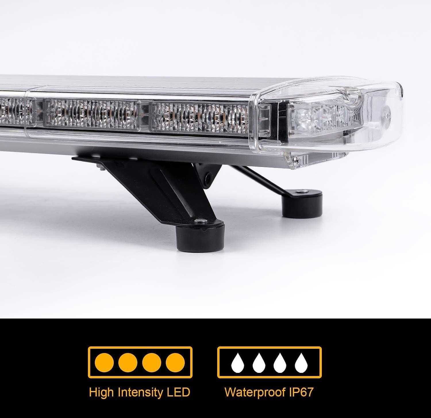 Мощна 72 LED аварийна сигнална лампа блиц маяк, 98см, 12-24V,15 режима