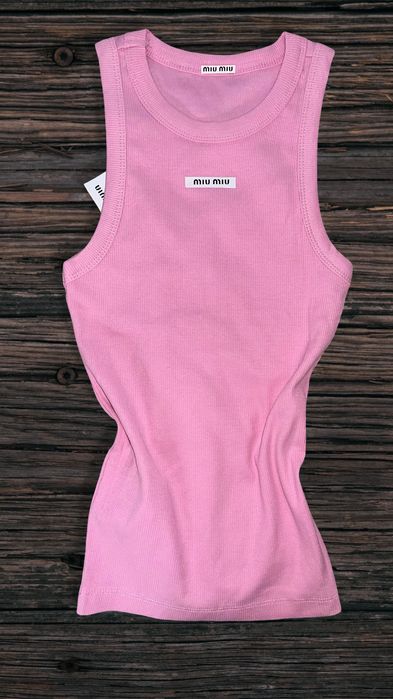 miumiu miu топ потник розов блуза тениска мил миумиу лятна летен рипс