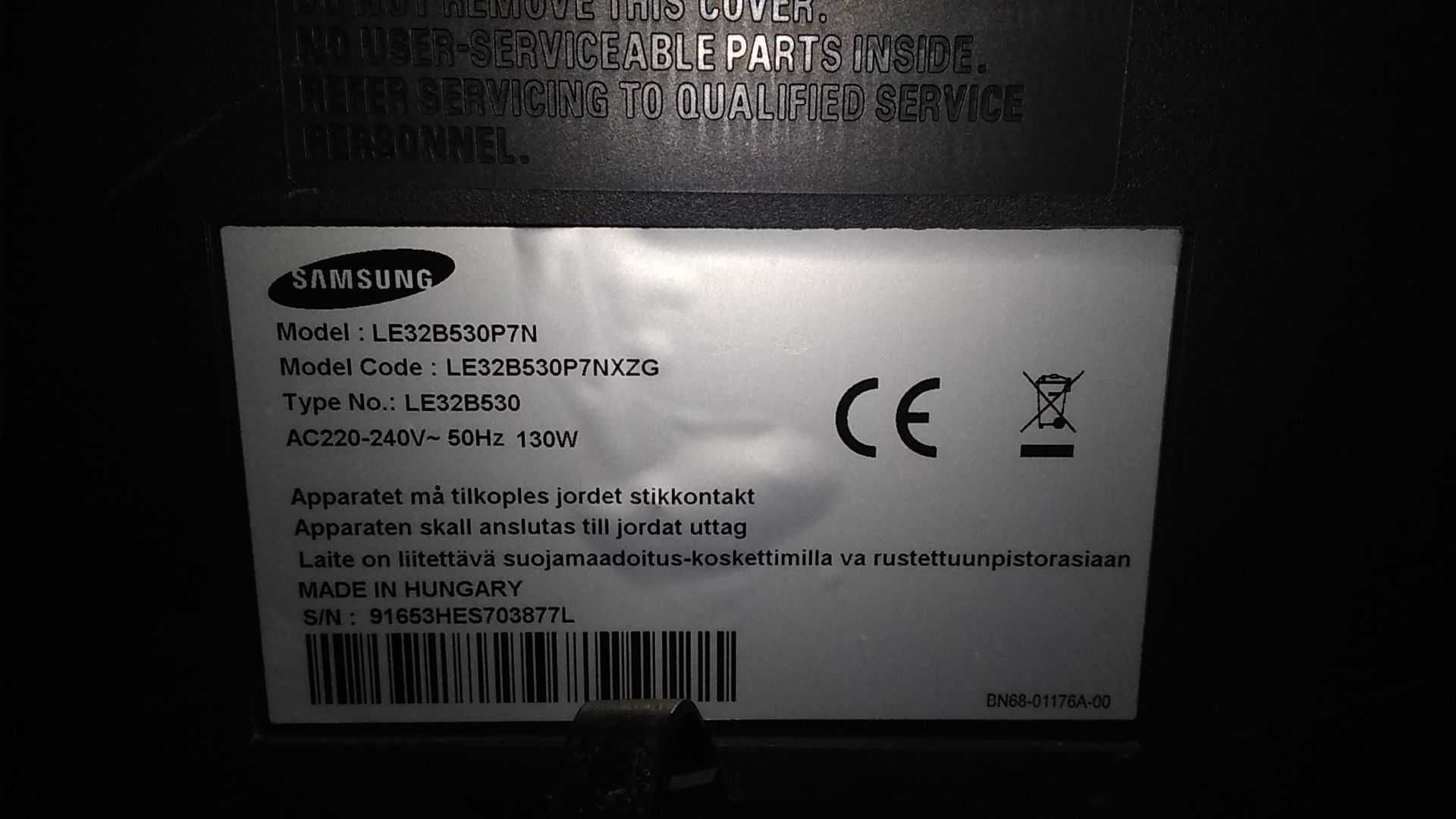 TV Samsung LE32B530 P7N parțial funcțional