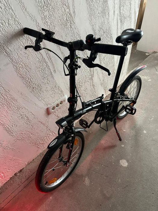 Bicicleta pliabila Btwin 100 de 20 de inchi - Neagra -A-