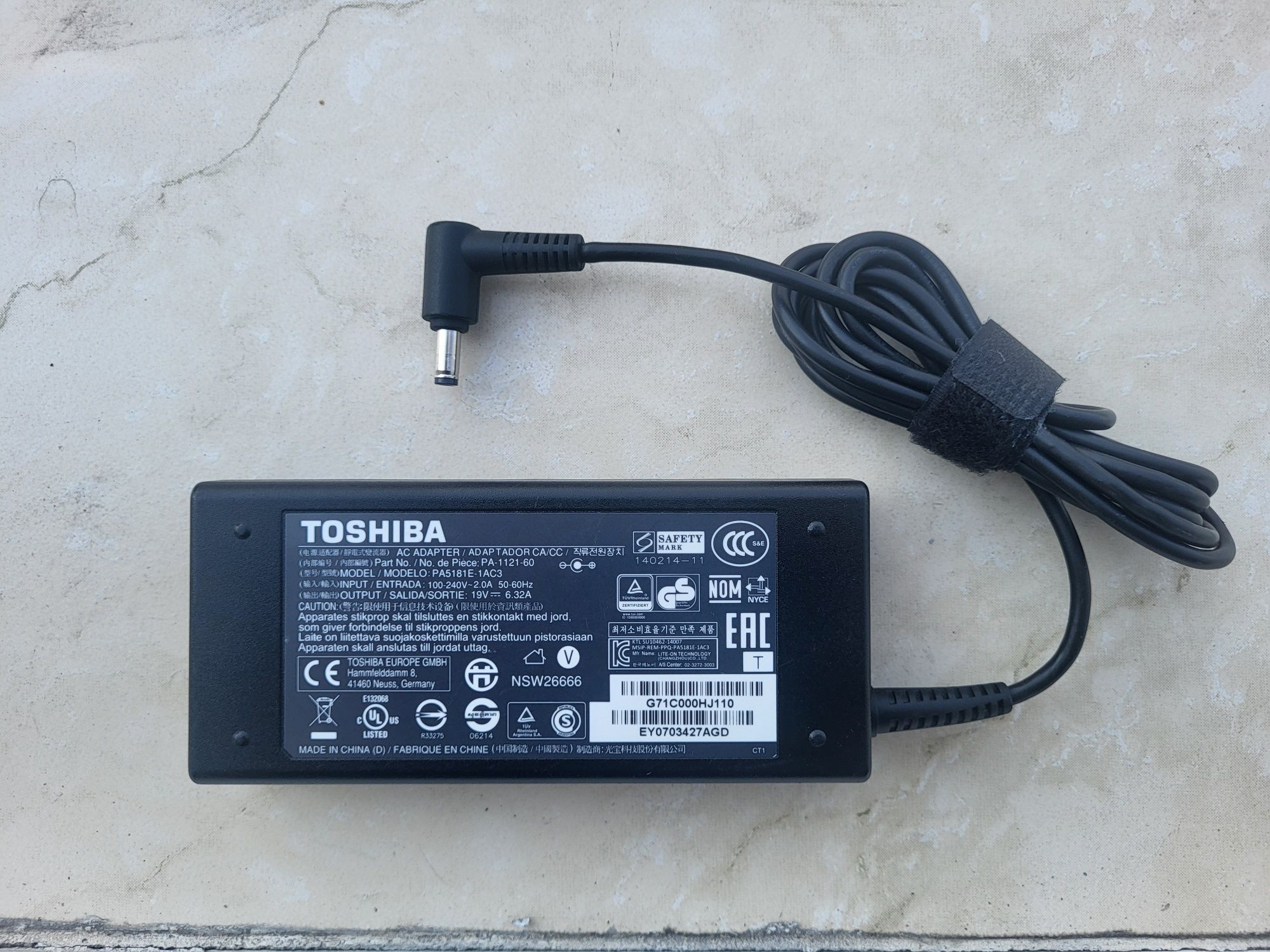 Alimentator Toshiba 19V 6,32A 120W mufa 5,5x2,5mm
