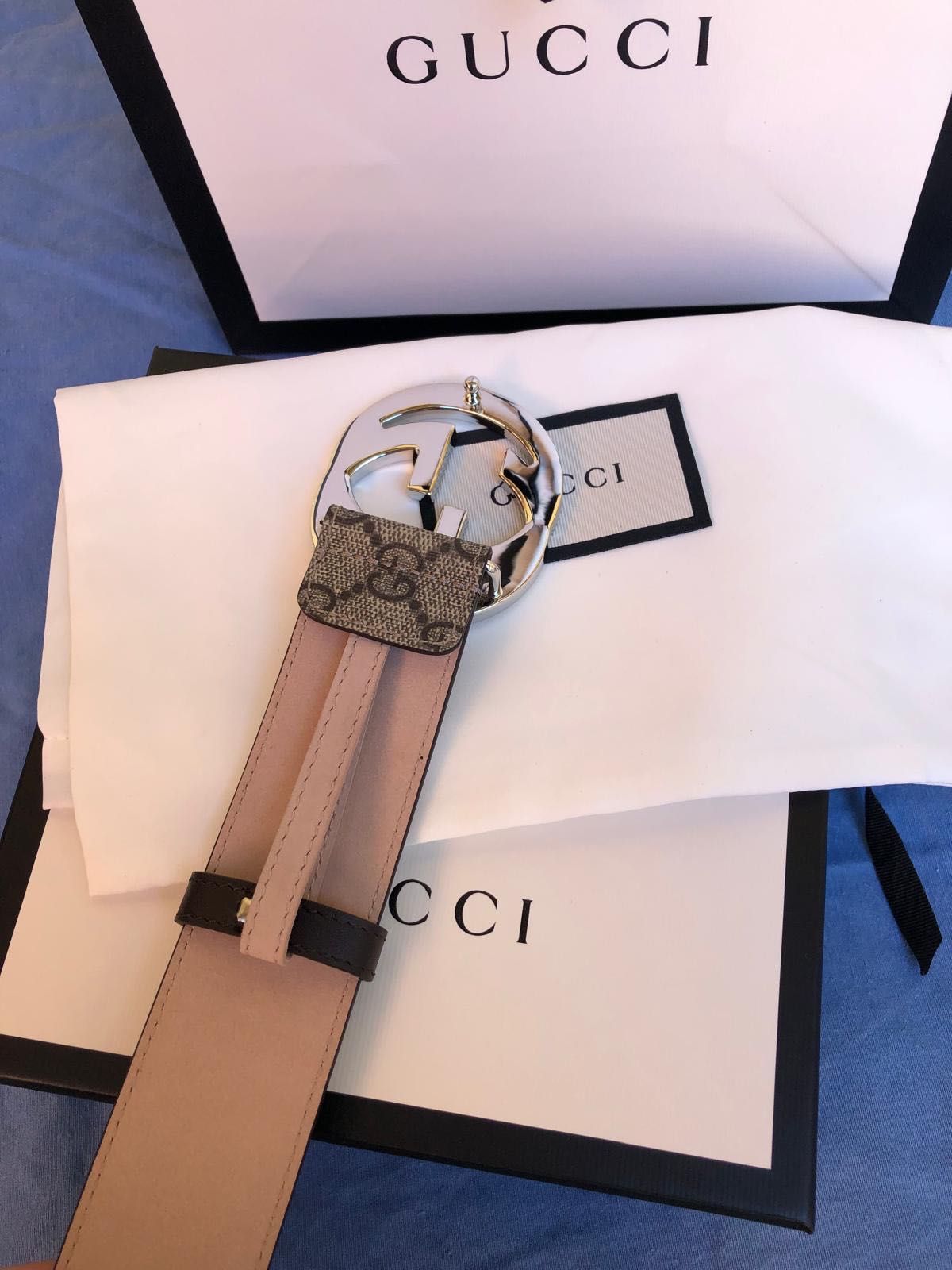 Curea Gucci supreme originala bej mărimea 95