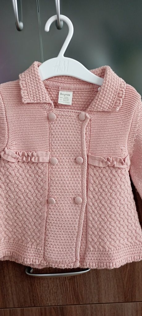 Jacheta tricotata roz prăfuit măsura 9/12 luni
