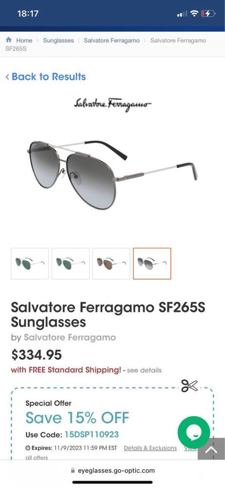 Слънчеви очила Salvatore Ferragamo Оригинални!