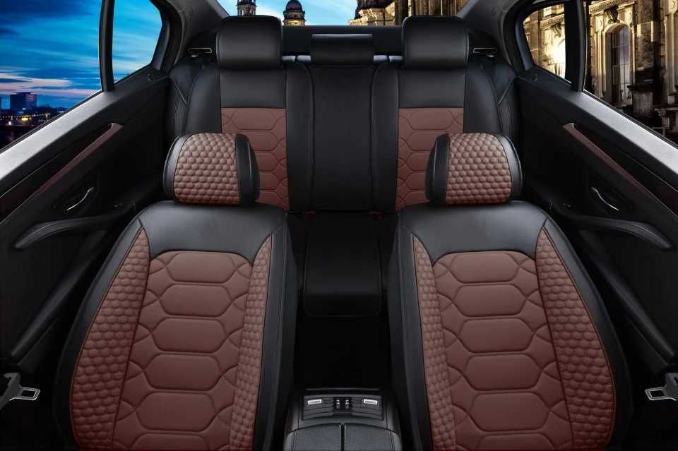 Set huse scaune auto universale, piele ecologica  fata-spate