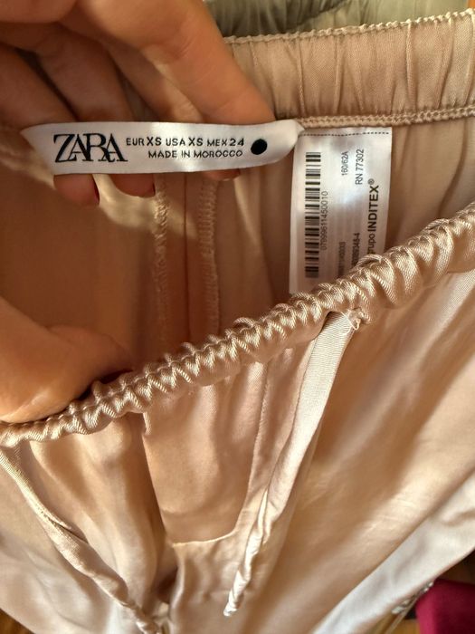 Сатенен сет ZARA, бежов, XS