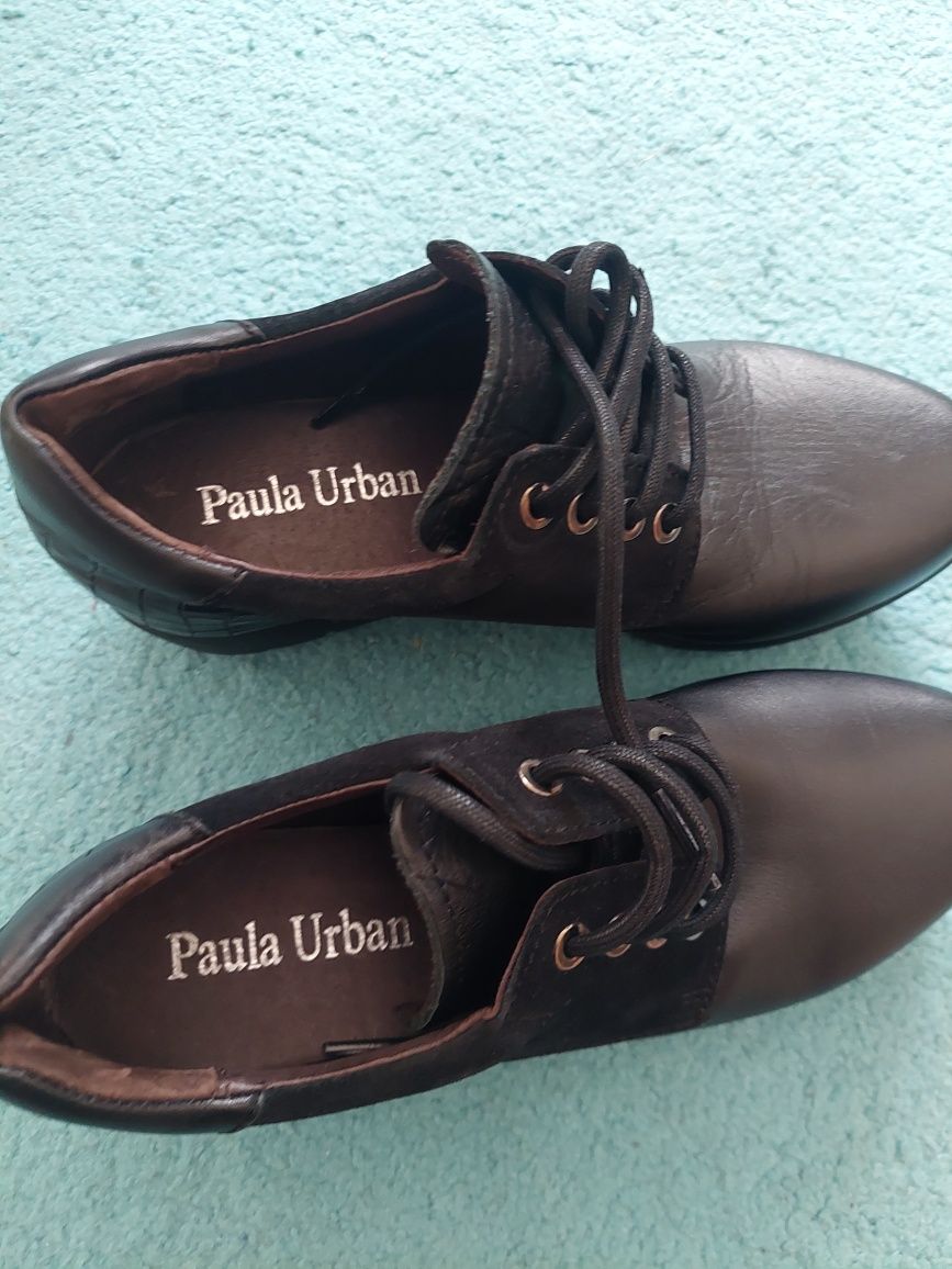 Botine piele cu talpa ortopedica PAULA URBAN