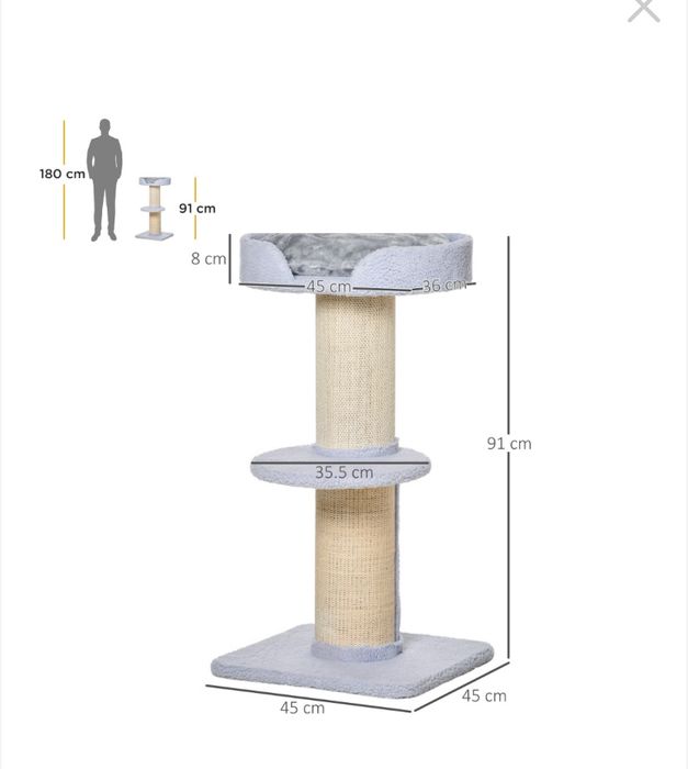 Котешка драскалка с легло PawHut