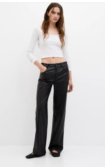 Новые брюки из искусственной кожи, размер S