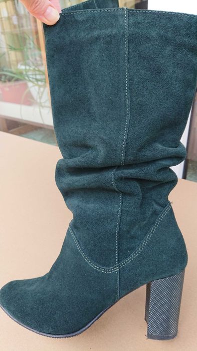 Cizme chic, piele naturală - velur, nr. 35+ mostră parfum premium!