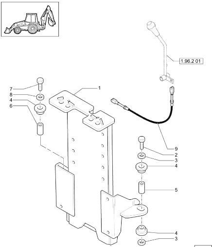 Cablu actionare cala buldoexcavatoare CASE FIAT NEW HOLLAND 85805409