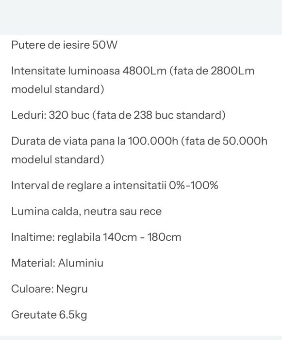 Lampa semiluna gene  24V × 2A = 50W