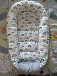 Baby Nest / babynest Joli Bebe din bumbac gri - model curcubeu