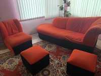 червено-черни мебели за хола