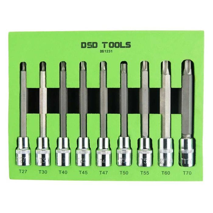 DSD TOOLS 9PC 1/2" dr set de biti torx  DS1231