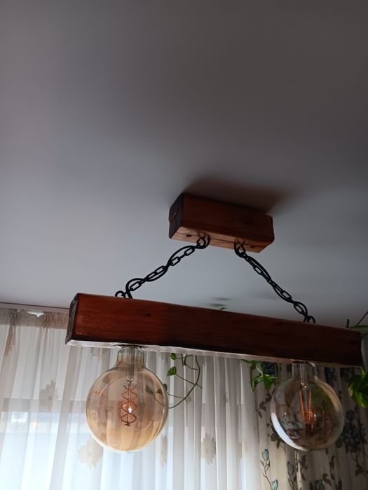 Lustra vintage rustica lemn fag