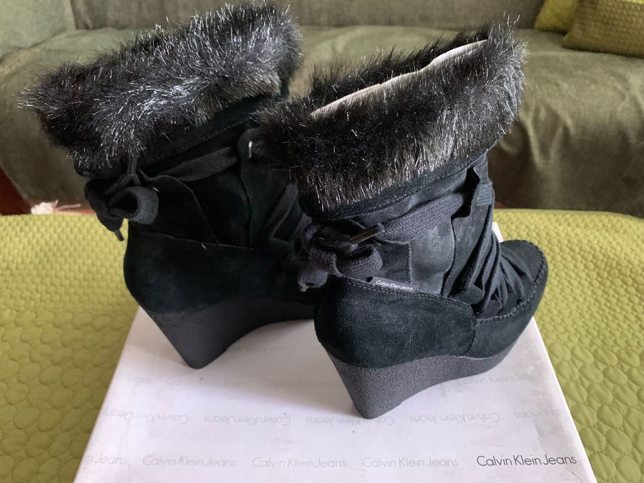 Cizme piele neagră Calvin Klein