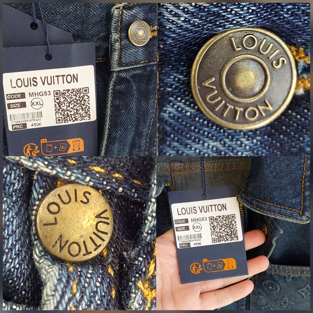 Compleu din denim jacheta-blugi Louis Vuitton model Carpenter Monogram
