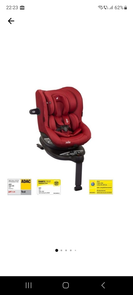 Vand scaun Joie Spin rotativ, utilizat, în stare buna de funcționare!