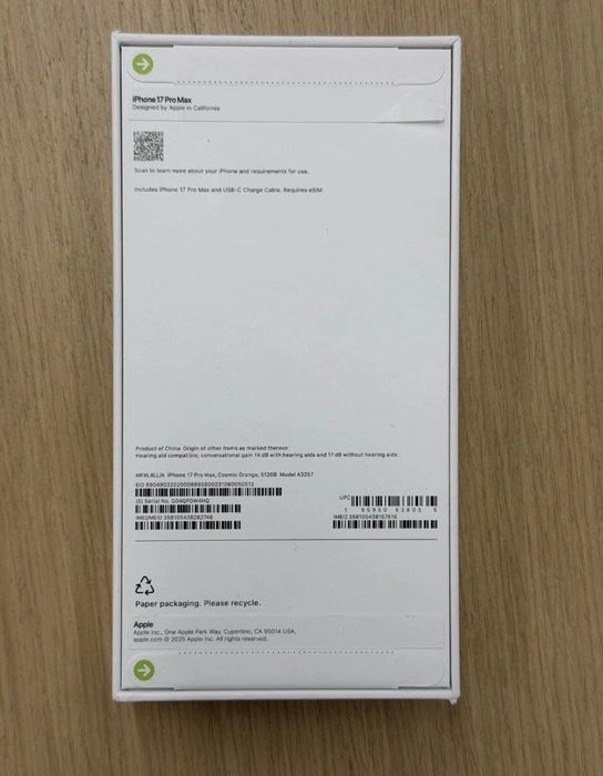 Продаю свой iPhone 17 Pro Max 512GB Unlocked  ПО ЗАКАЗУ !!!
