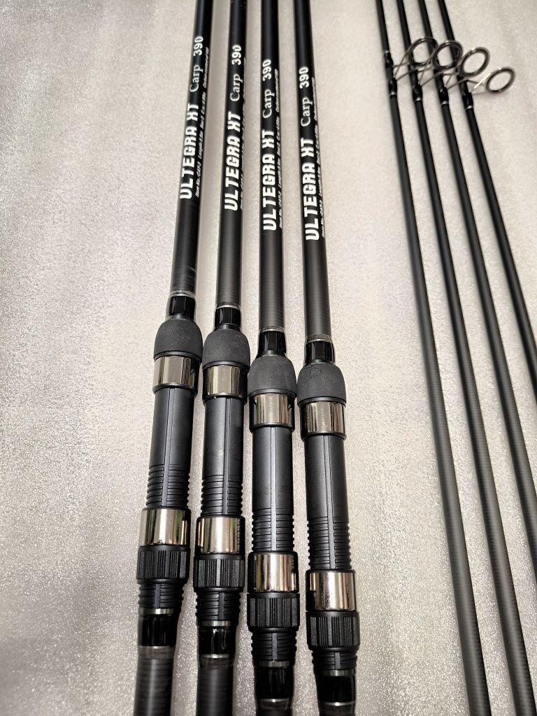 SET 4 Lansete ULTEGRA XT CARP 3.90m,2 tronsoane + 4 Mulinete GH 10000