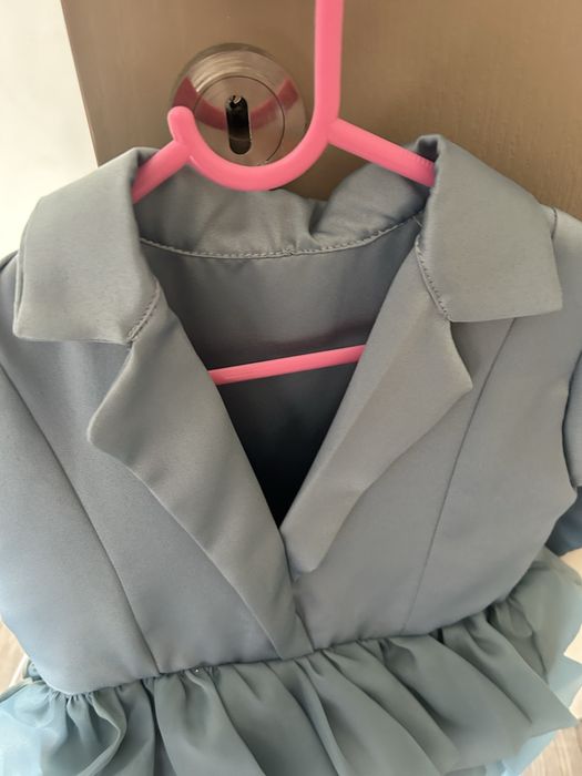 Рокля за момиче савойско синьо