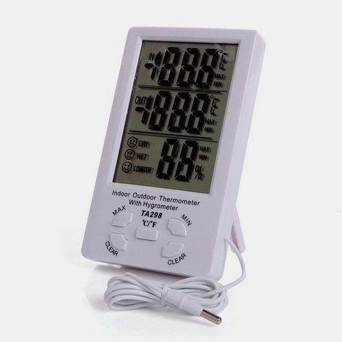 Электронный влагомер, термометр, гигрометр, часы MAX-MIN TA298