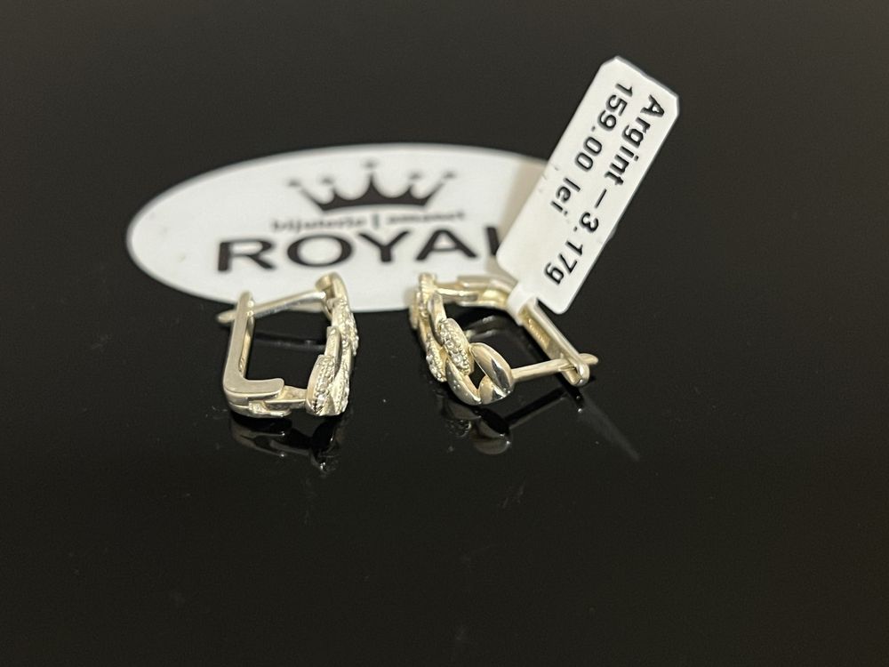 Bijuteria Royal CB : Cercei dama argint 925 3,17gr 1cm