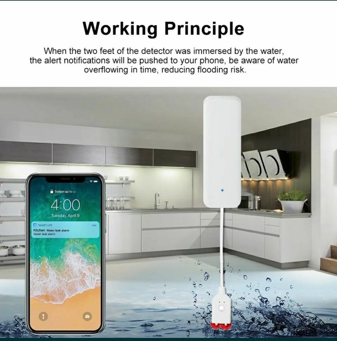 Senzor detector inundatie wifi Tuya Smart Life
