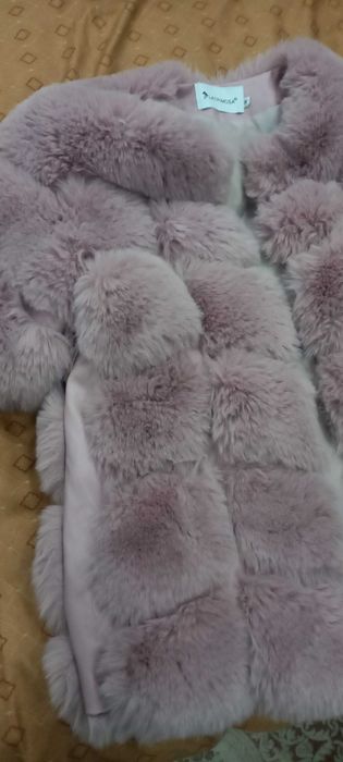 Пухено дамско палто