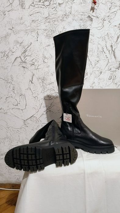 Елегантни Черни Ботуши Tamaris – Над Коляното