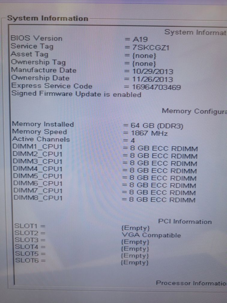 Dell Precision T-3610 RAM-64gb