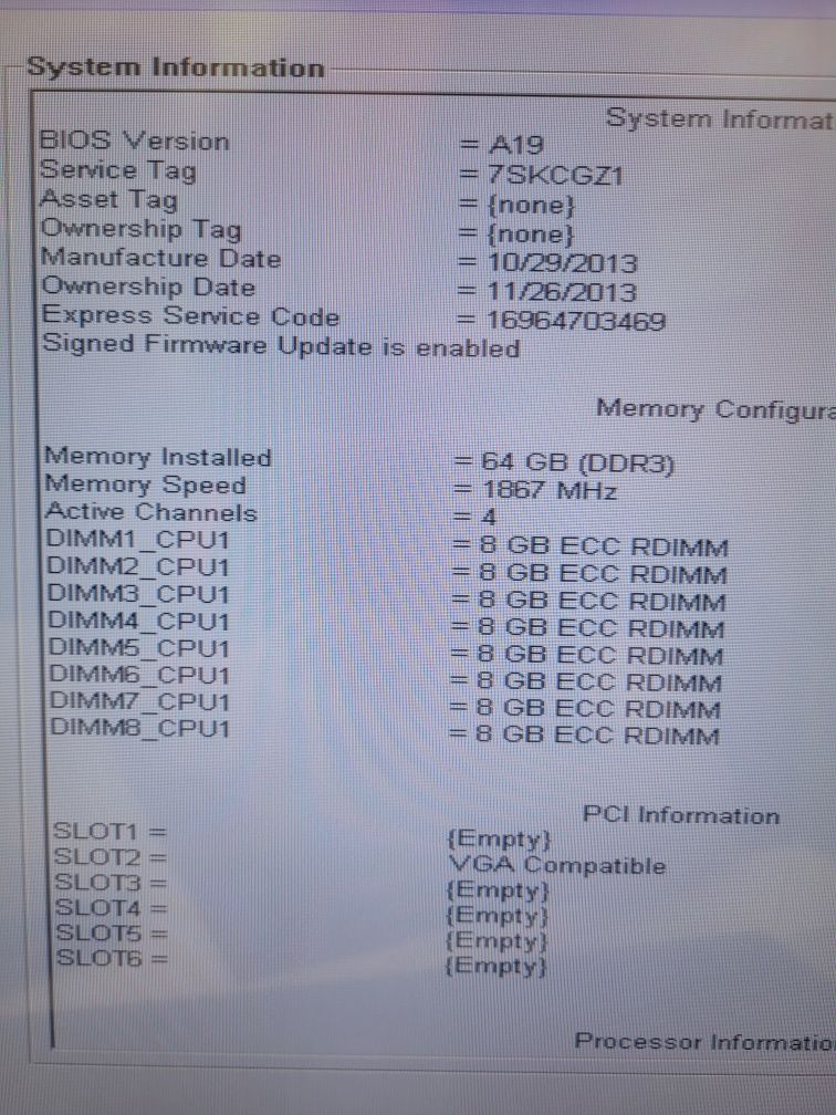 Dell Precision T-3610 RAM64gb